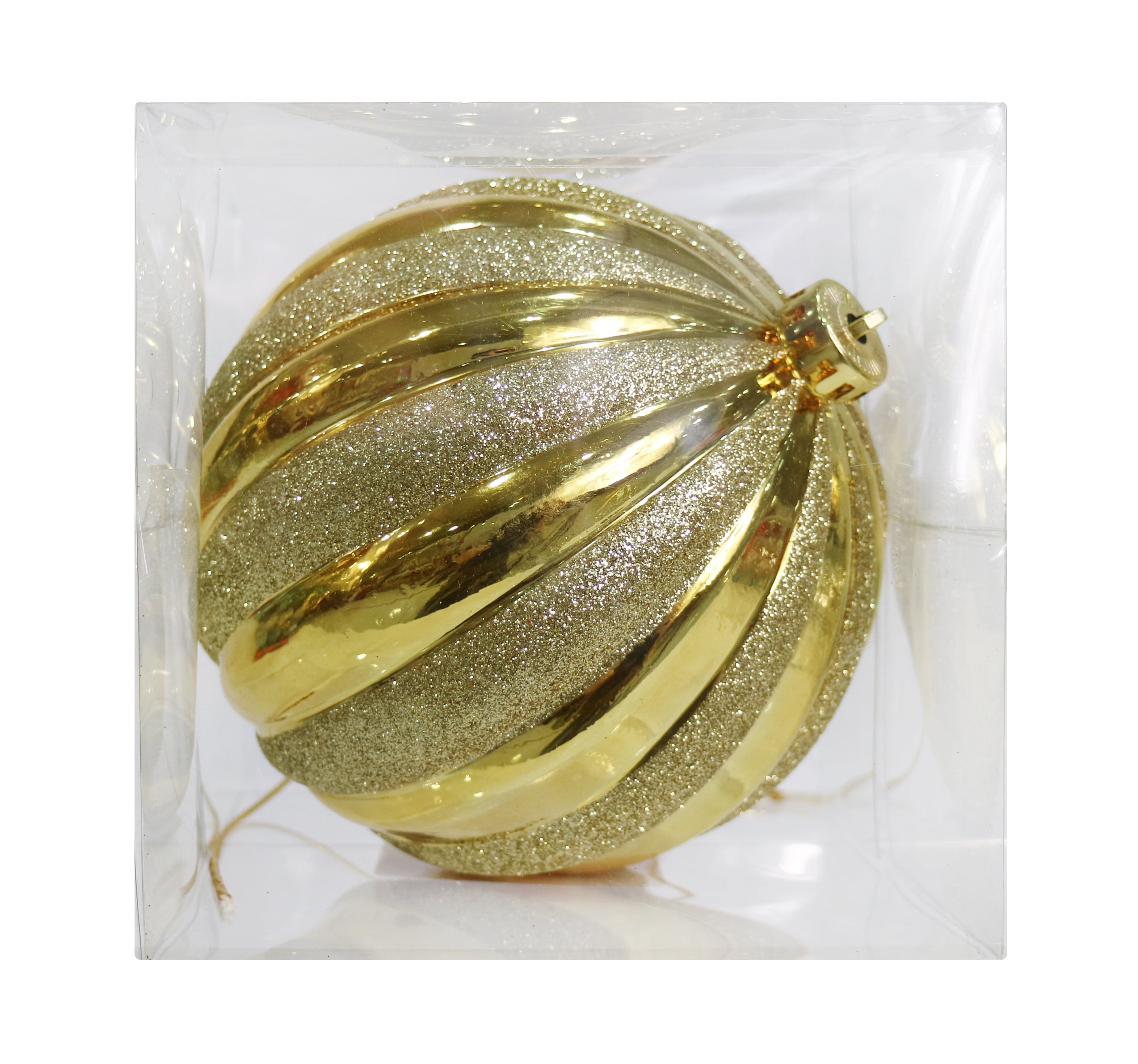 Fluted Glitter Bauble (15cm)