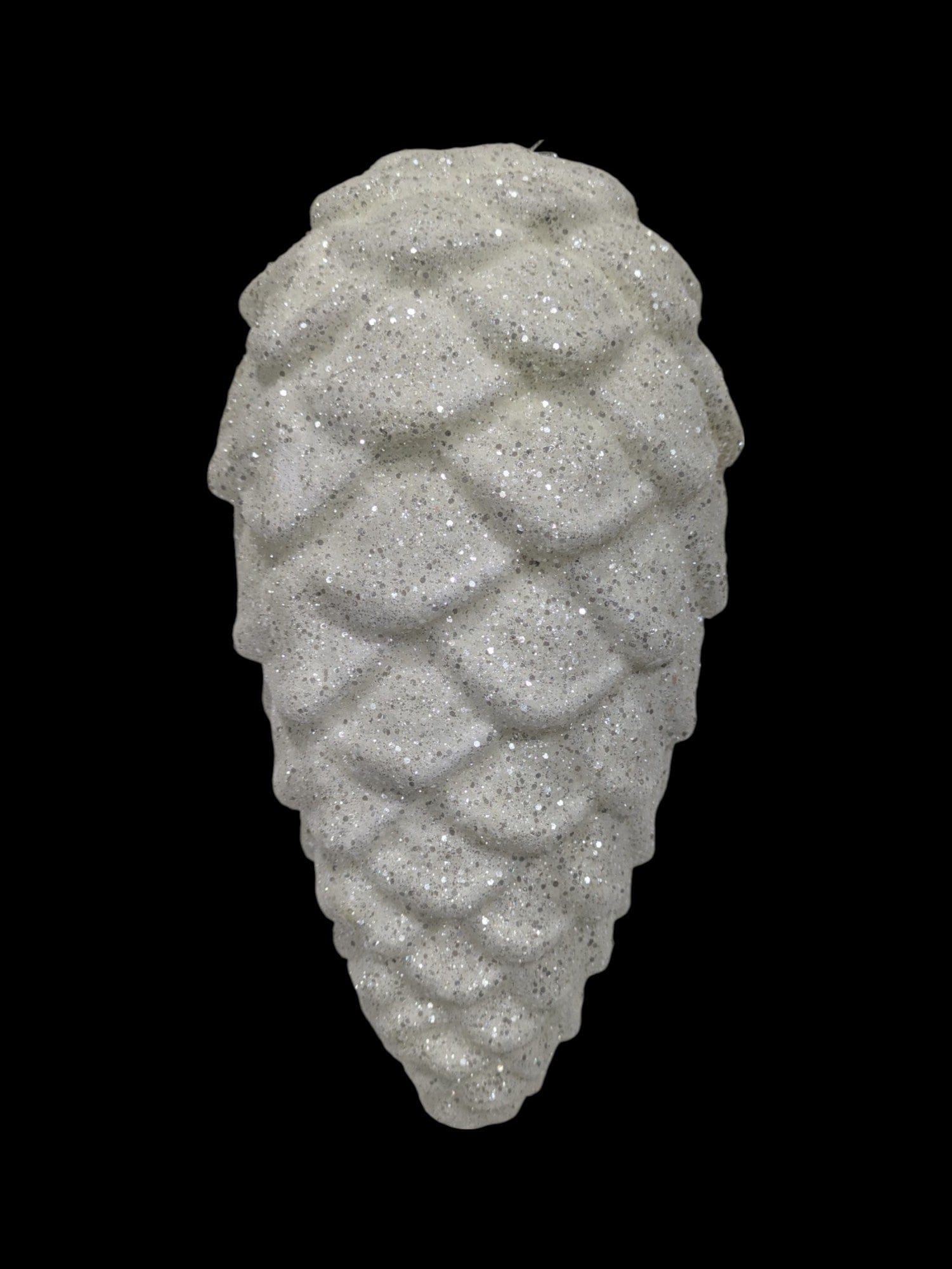Large White Glitter Pinecone (28cm)