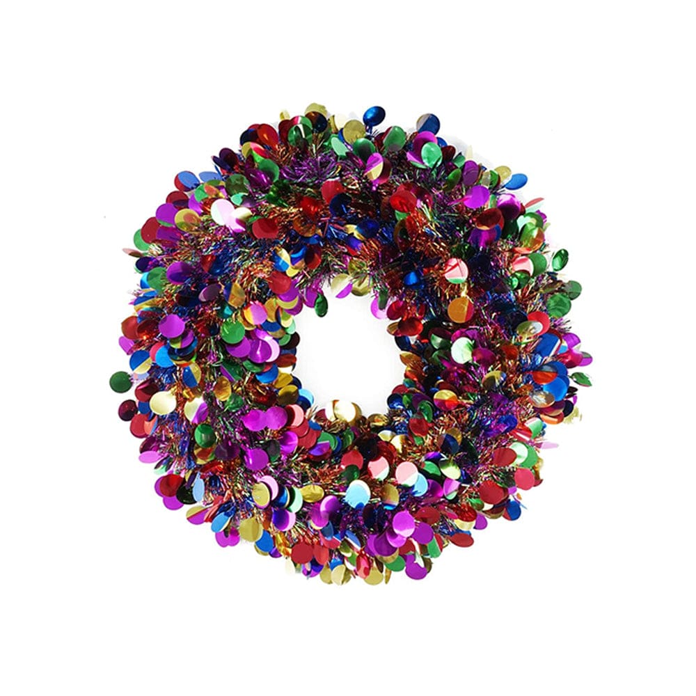 Tinsel Wreath with Large Dots (50cm)