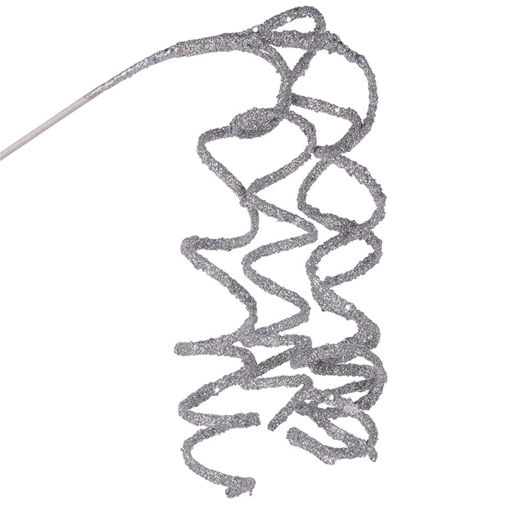 Silver Glitter Swirl Stem (80cm)