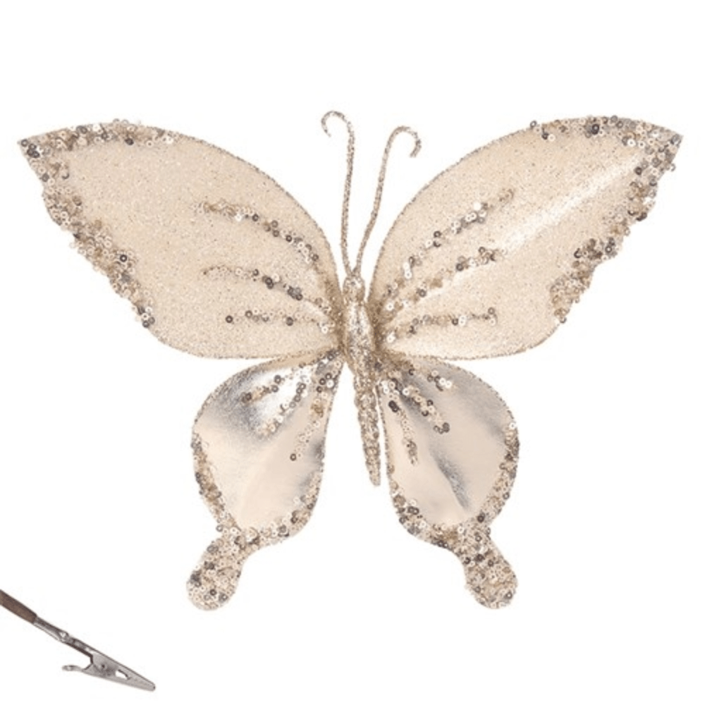Champagne Butterfly with Clip