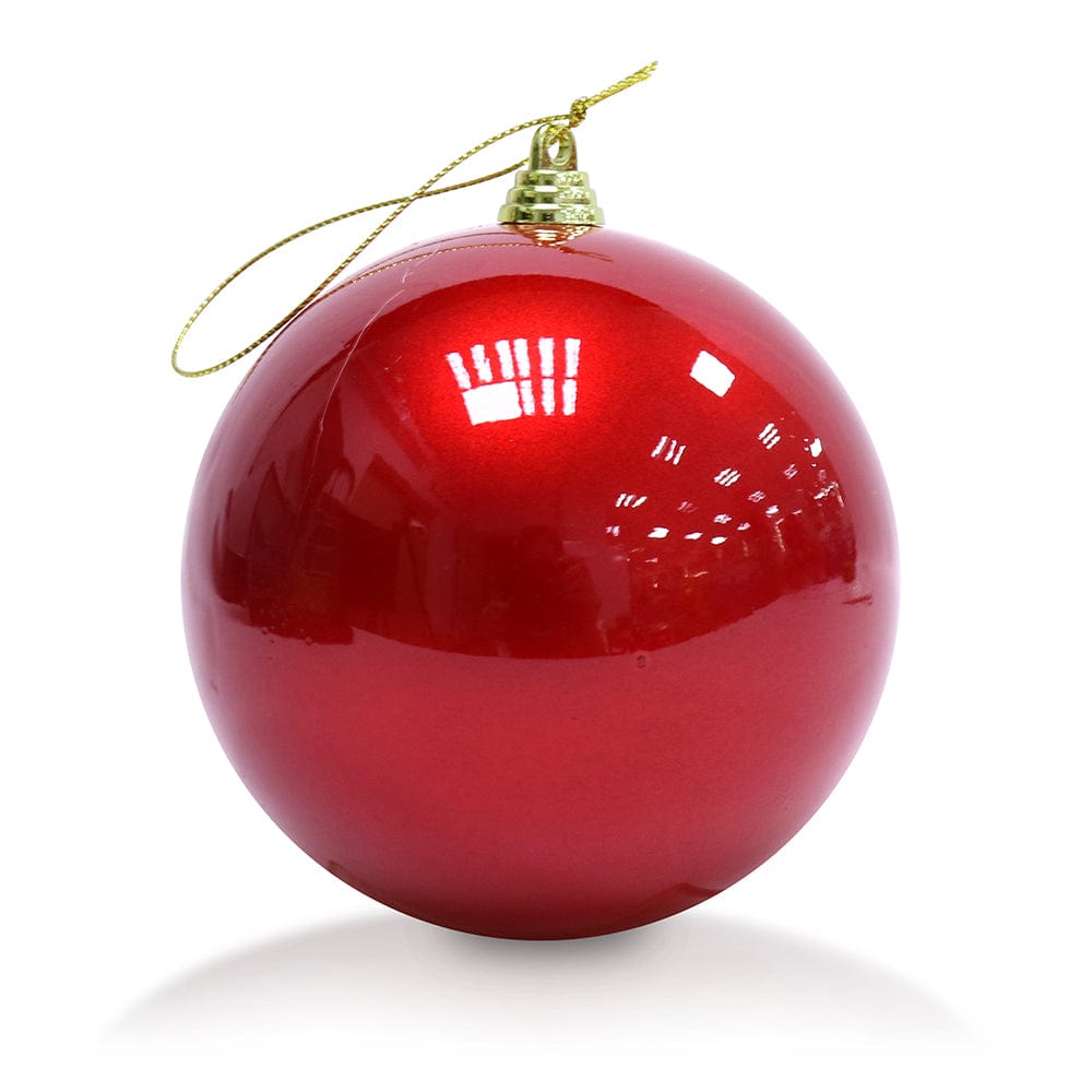 4pk UV Stable Red Baubles (10cm)
