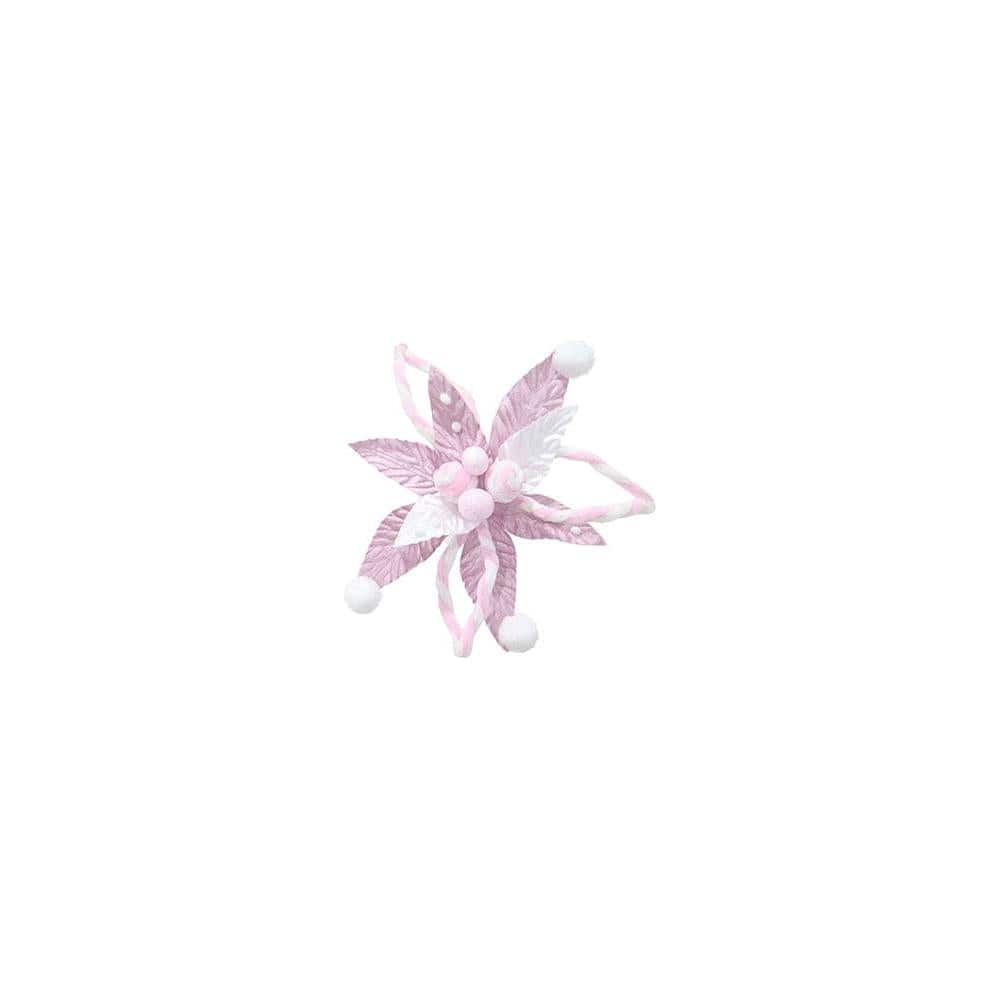 Poinsettia Plush Swirl Clip Asst