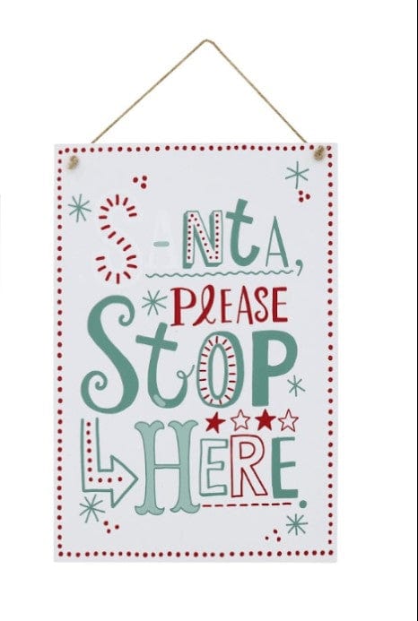 Hanging White Christmas Sign Asst